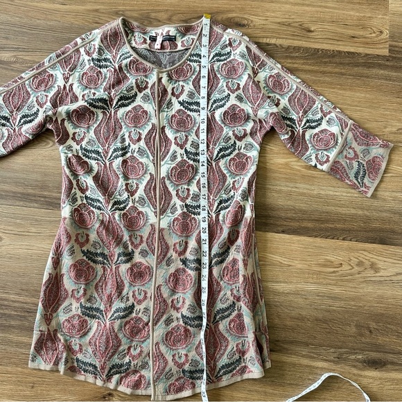 Peruvian Connection Pima Cotton Open Cardigan Floral Tapestry Boho Artsy XS - Picture 6 of 7